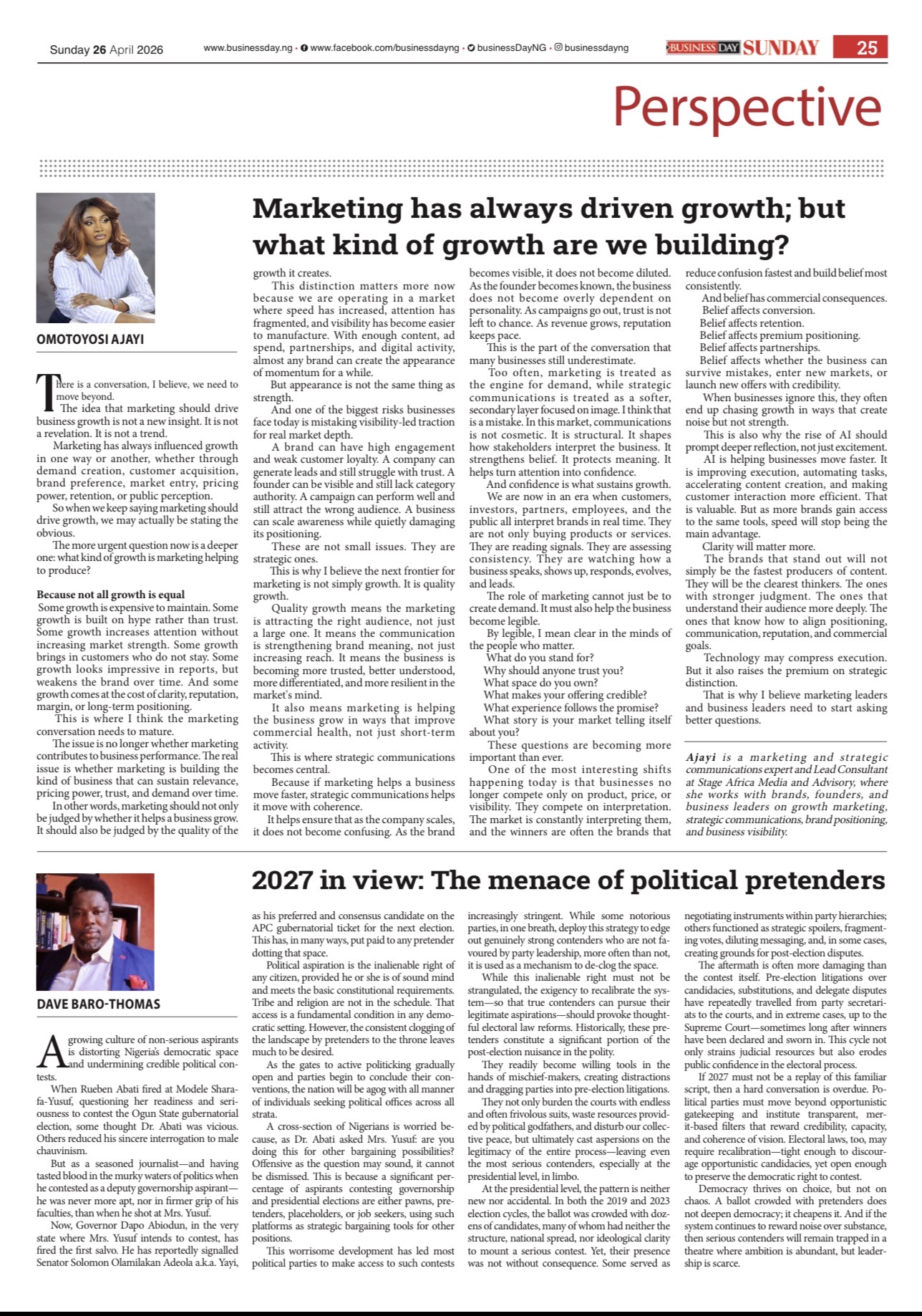 BusinessDay Sunday — Marketing has always driven growth; but what kind of growth are we building?