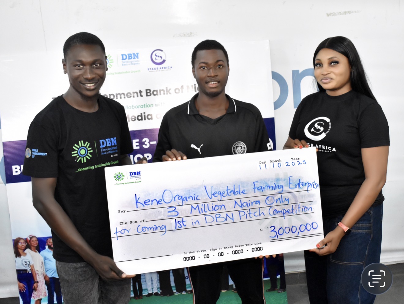 DBN Pitch Competition — 1st place: KeneOrganic Vegetable Farming (₦3M)